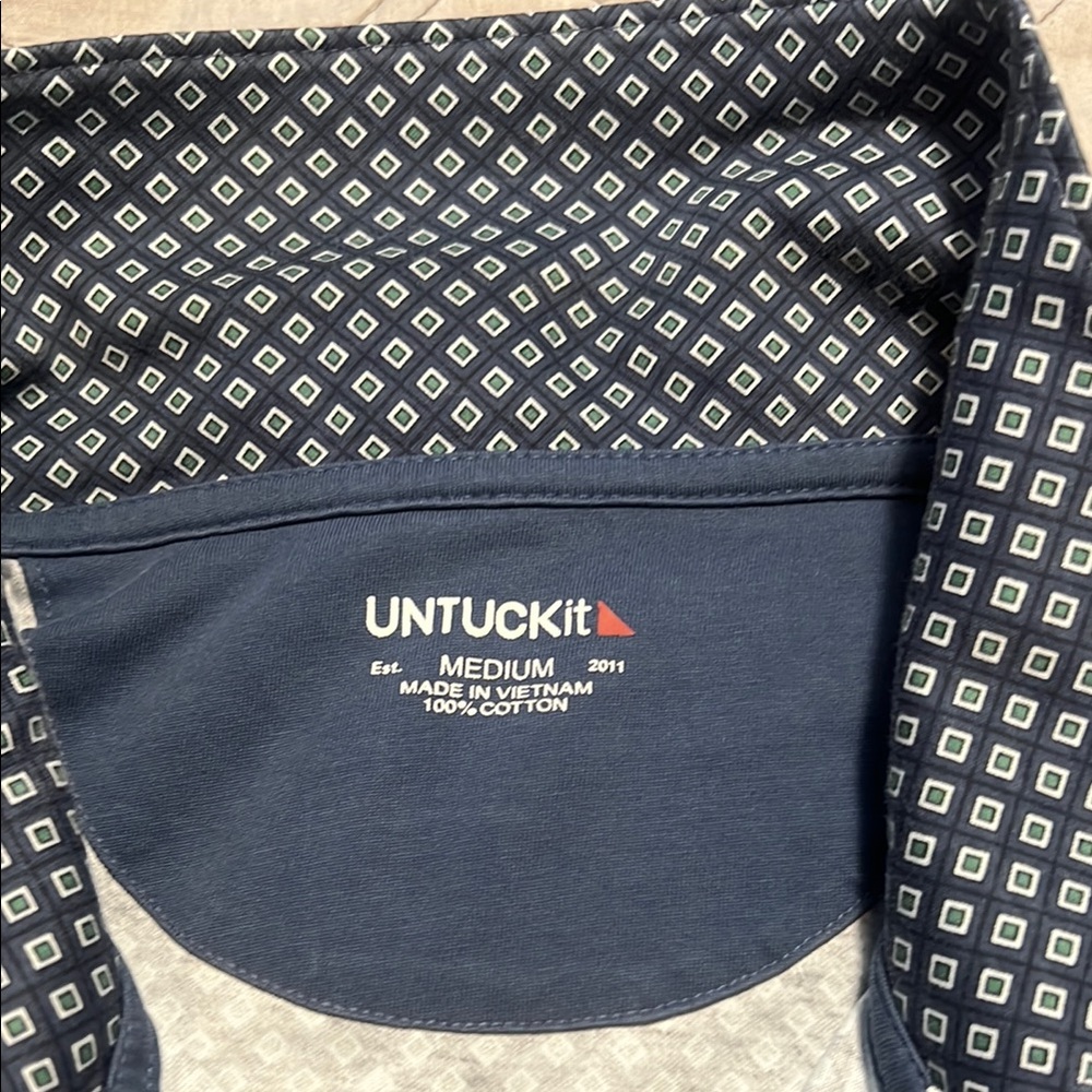 UNTUCKit Navy Diamond Pattern Shirt